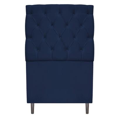 Cabeceira 90cm Solteiro Suede Azul Marinho