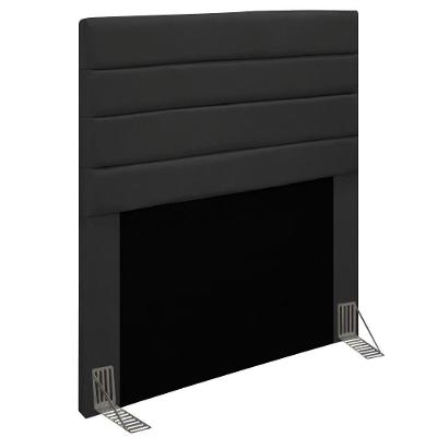 Cabeceira Rubi Cama Box Solteiro 90cm Suede Preto