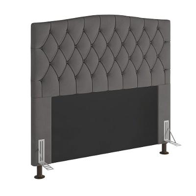 Cabeceira Greta Cama Box Queen 160cm Suede Grafite