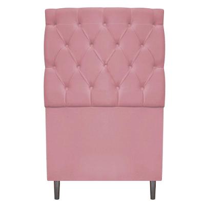 Cabeceira 90cm Solteiro Suede Rosa Bebê