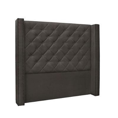 Cabeceira Vicenza Cama Box Solteiro 90Cm Suede Cinza