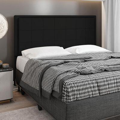 Cabeceira Onix Cama Box Casal 140cm Suede Preto