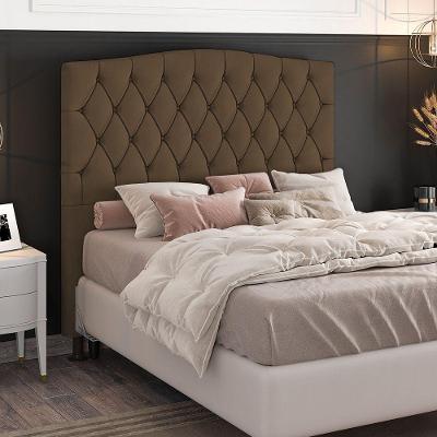 Cabeceira Greta Cama Box Casal 140cm Suede Marrom