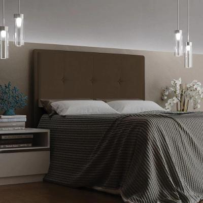Cabeceira Ametista Cama Box Casal 140cm Suede Marrom