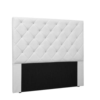 Cabeceira Tania Cama Box Casal 140 Cm Corino Branco