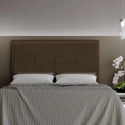 Cabeceira Ametista Cama Box Casal 140cm Suede Marrom