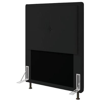 Cabeceira Ametista Cama Box Solteiro 90cm Suede Preto