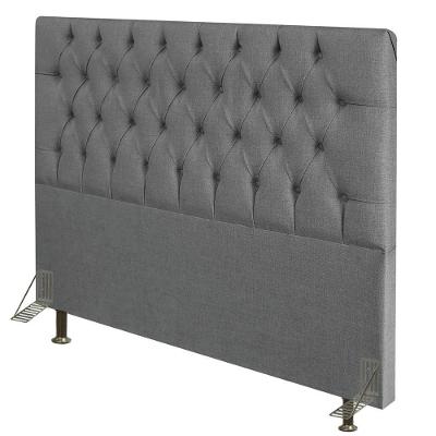 Cabeceira Diamante Cama Box King 195cm Linho Cinza