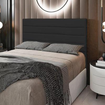 Cabeceira Rubi Cama Box Casal 140cm Corino Preto