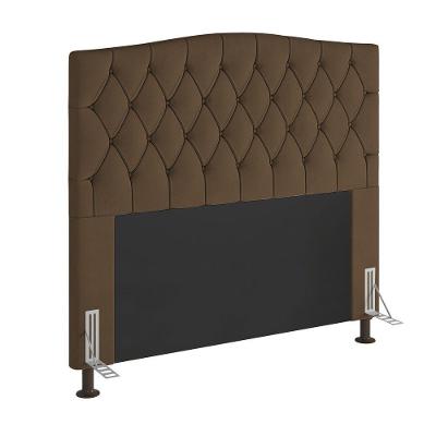 Cabeceira Greta Cama Box Queen 160cm Suede Marrom