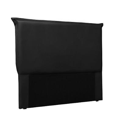 Cabeceira Garden Cama Box Solteiro 90Cm Corino Preto