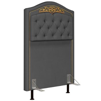 Cabeceira Cama Box Solteiro 90Cm Imperial J02 Suede Chumbo