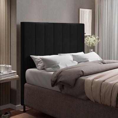 Cabeceira Cama Box Queen 160cm Suede Preto