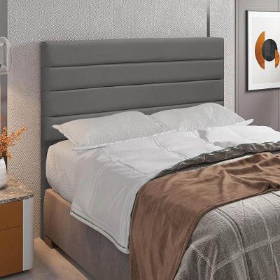 Cabeceira Rubi Cama Box Casal 140cm Suede Grafite