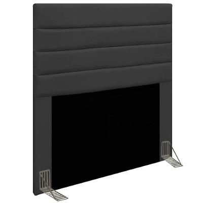 Cabeceira Rubi Cama Box Solteiro 90cm Corino Preto