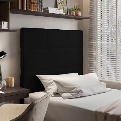 Cabeceira Cama Box Solteiro 90cm Corino Preto