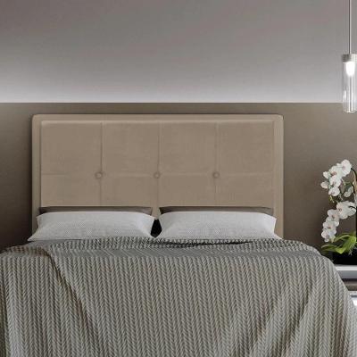 Cabeceira Ametista Cama Box Queen 160cm Suede Bege