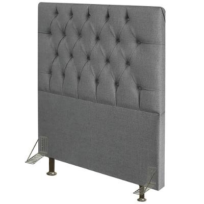 Cabeceira Diamante Cama Box Solteiro 90cm Linho Cinza