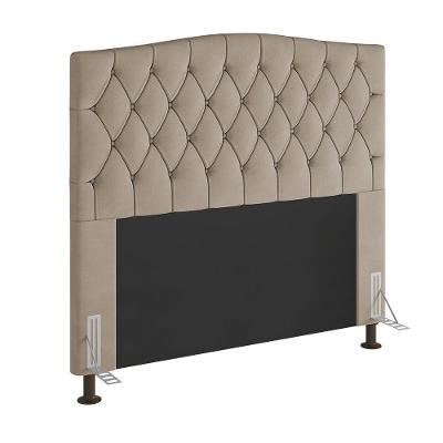Cabeceira Greta Cama Box Queen 160cm Suede Bege