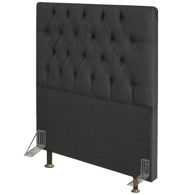 Cabeceira Diamante Cama Box Solteiro 90cm Linho Grafite