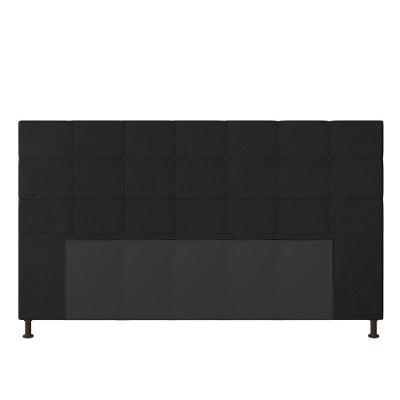 Cabeceira Cama Box King 195cm Suede Preto