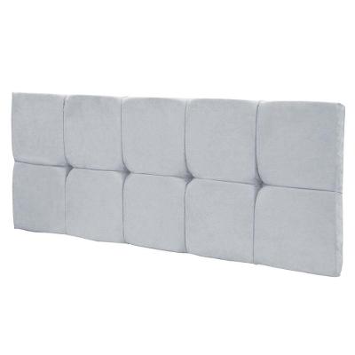 Cabeceira Painel Nina Cama Box Solteiro 90cm Suede Cinza