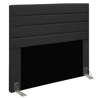 Cabeceira Rubi Cama Box Casal 140cm Suede Preto