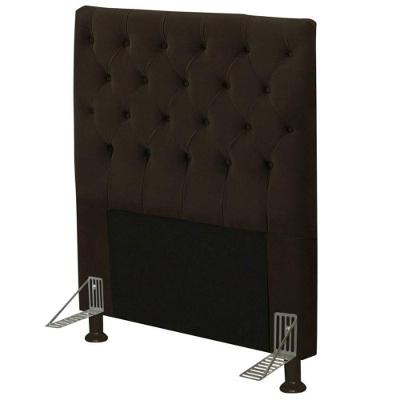 Cabeceira Cama Box Solteiro 90Cm Cristal Suede Chocolate