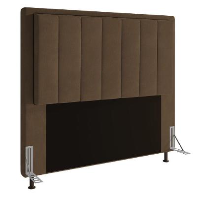 Cabeceira Opala Cama Box King 195cm Suede Marrom