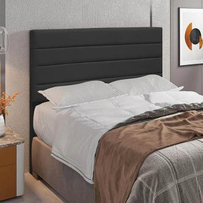 Cabeceira Rubi Cama Box King 195cm Suede Preto