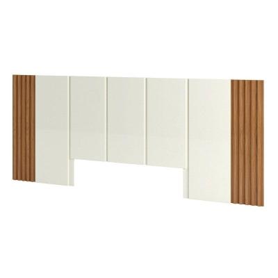 Cabeceira De Madeira Casal 300Cm 100% Mdf Tw185 Off White-Freijó