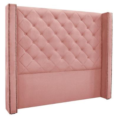 Cabeceira Casal 1,40m Vicenza Veludo Rosa