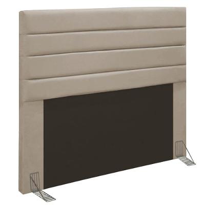 Cabeceira Rubi Cama Box Casal 140cm Suede Bege