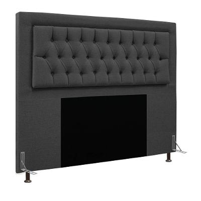 Cabeceira Turquesa Cama Box Casal 140cm Linho Grafite