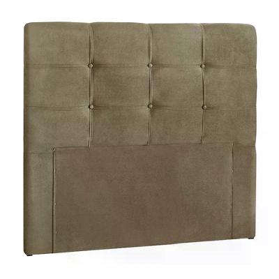 Cabeceira Solteiro 90cm Daiana Suede Taupe Id Suede Taupe