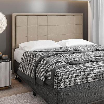 Cabeceira Onix Cama Box King 195cm Suede Bege