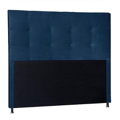 Cabeceira Queen 1,60m Berlim Suede Azul Marinho
