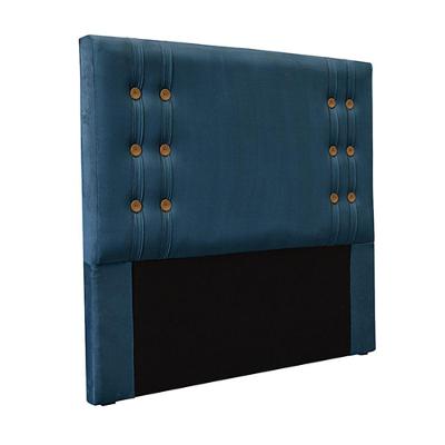 Cabeceira Casal 1,40m Kors Veludo Azul Gran Belo