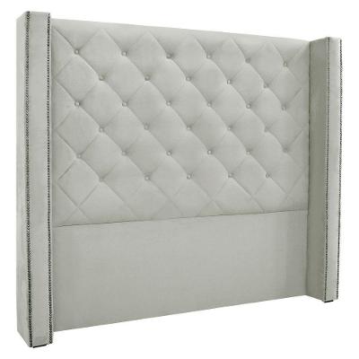 Cabeceira King 1,95m Vicenza Veludo Cinza Prata