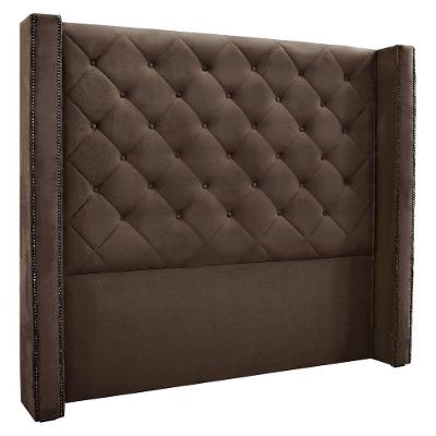 Cabeceira King 1,95m Vicenza Veludo Marrom