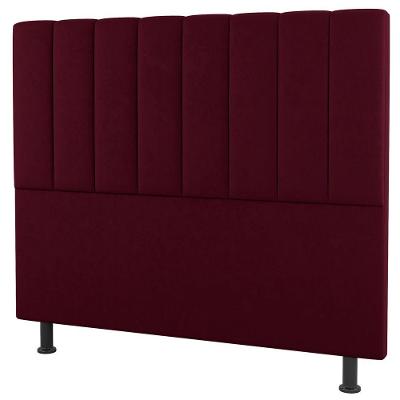 Cabeceira Cama Box Casal Queen Size Cora 160Cm Suede Bordô