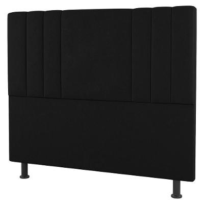 Cabeceira Cama Box Casal Queen Size Grace 160Cm Suede Preto