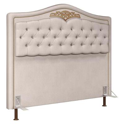Cabeceira Cama Box Casal 140cm Marcheli Suede Bege