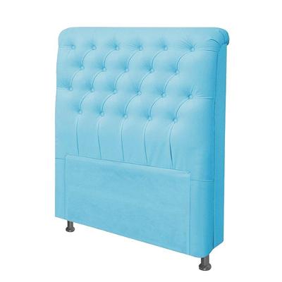 Cabeceira Dama 90 Cm Cama Box Solteiro Suede Azul Turquesa