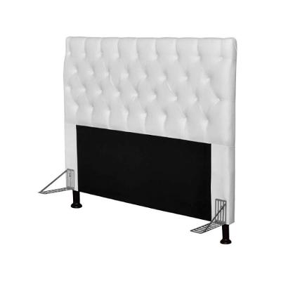 Cabeceira Cristal 1,00 Cm Cama Box Solteiro Corino Branco