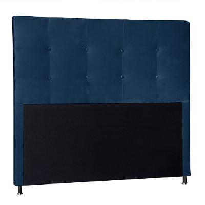 Cabeceira Berlim 1,60 Cm Para Cama Box Queen Suede Azul Marinho