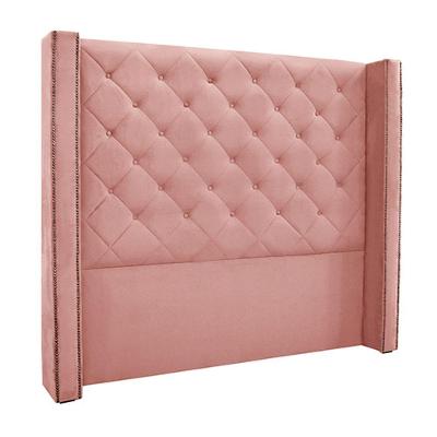 Cabeceira Queen Size 1,84m Loewe Veludo Rosa - Gran Belo