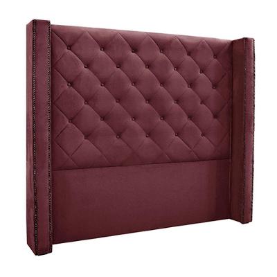 Cabeceira Casal 1,64m Loewe Veludo Vinho - Gran Belo