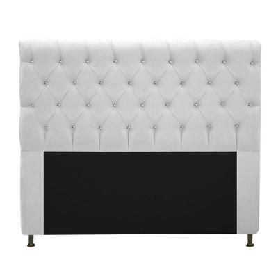 Cabeceira Estofada Cristal 195cm King Size Branco