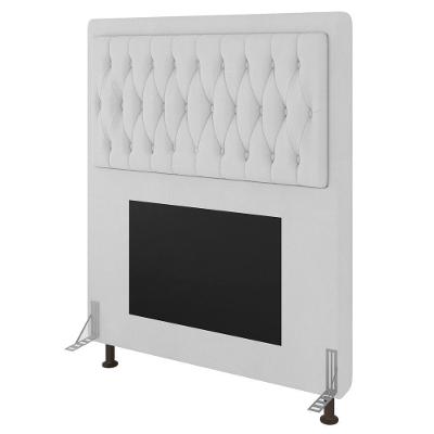 Cabeceira Cama Box Solteiro 90cm D10 Turqueza Corano Branco